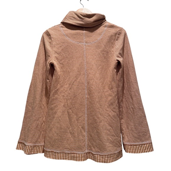 Anthropologie Maeve Striped Cowl Neck Mustard Tai Sweater Top Size XS - Picture 3 of 8
